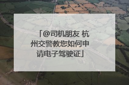 @司机朋友 杭州交警教您如何申请电子驾驶证